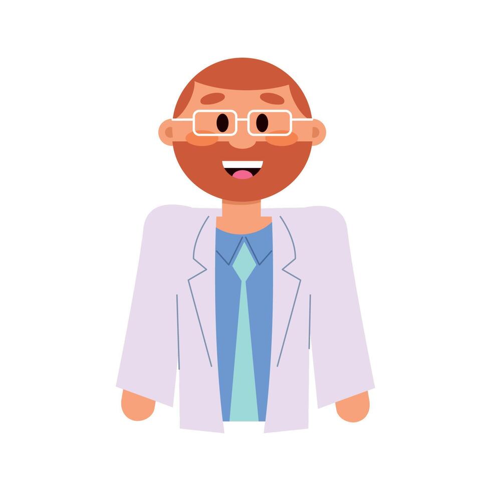 redhead doctor bearded vector