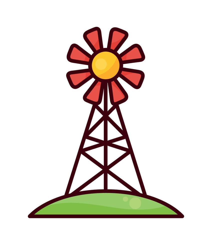 windmill turbine farm vector