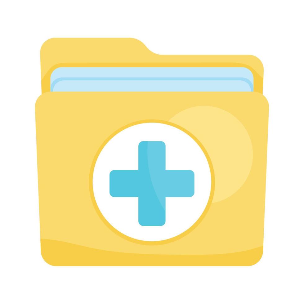 folder with medical cross vector