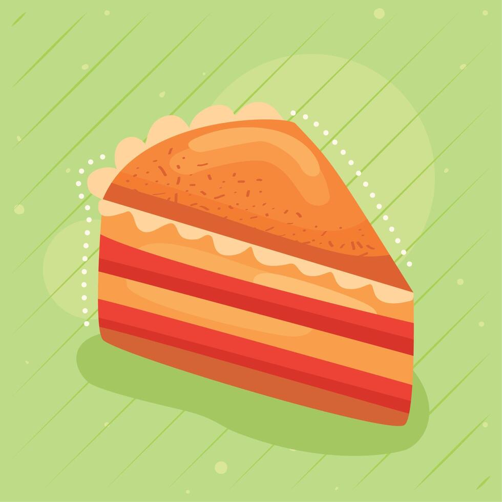 sweet cake portion vector
