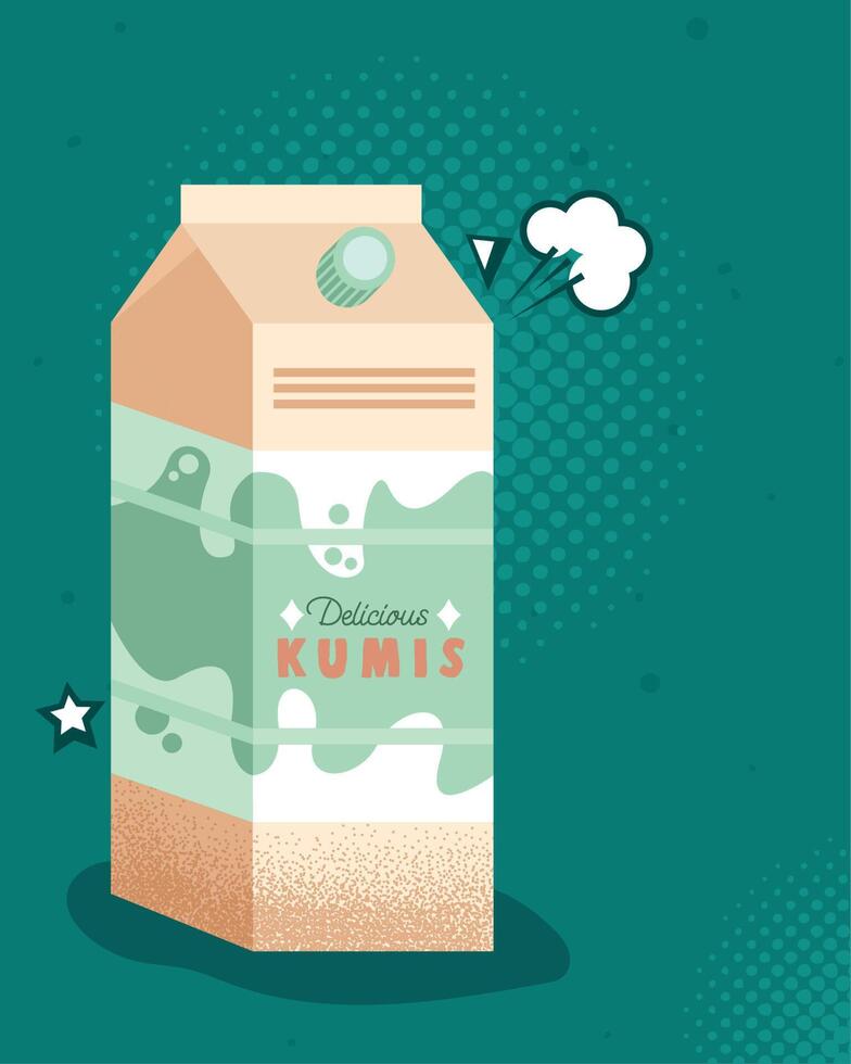 deliciosa caja de kumis vector