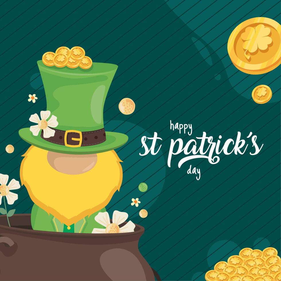 st patricks day lettering card vector