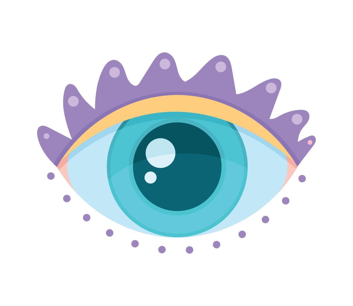 eye with purple eyelashes vector