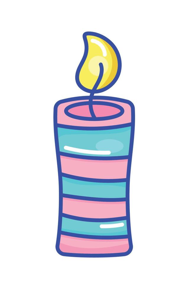 celebración de cumpleaños con velas vector