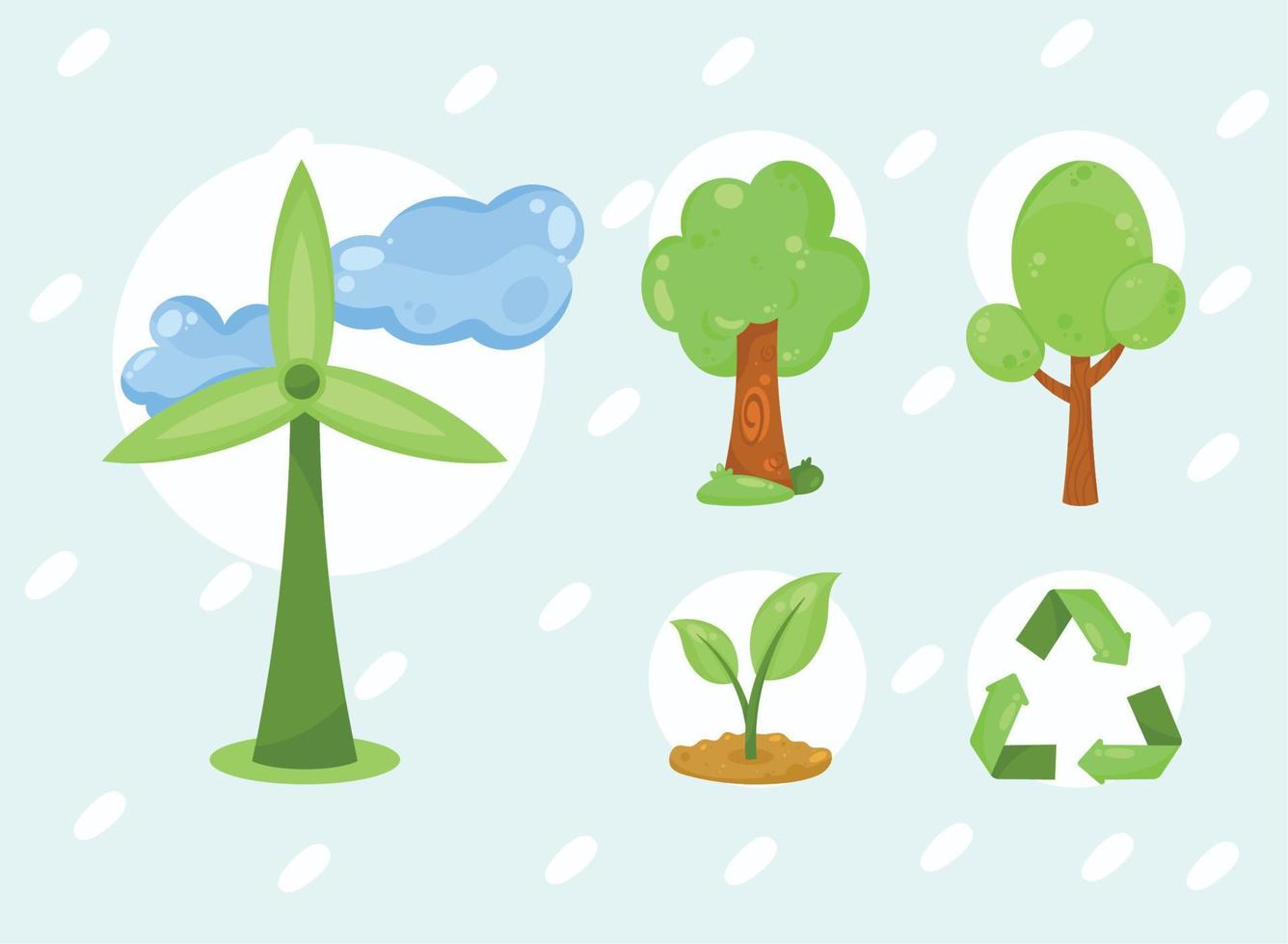 five eco friendly icons vector