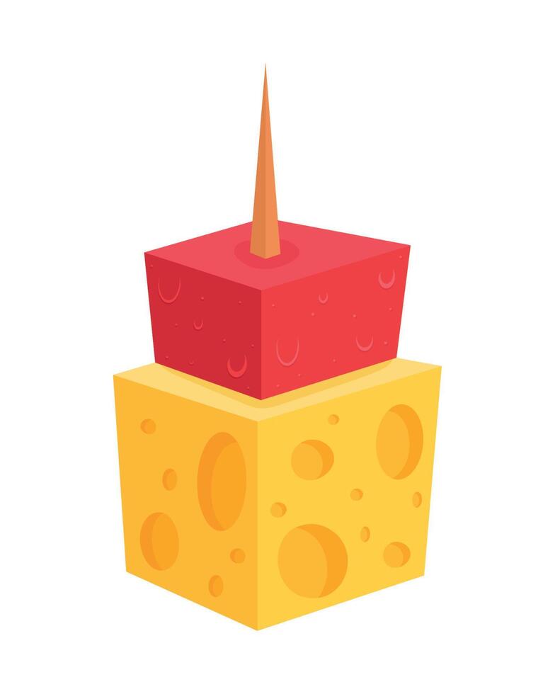 cheese and salmon appetizer vector