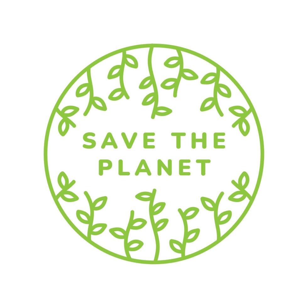save the planet seal vector