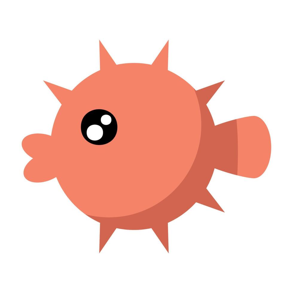 blow fish sealife animal vector