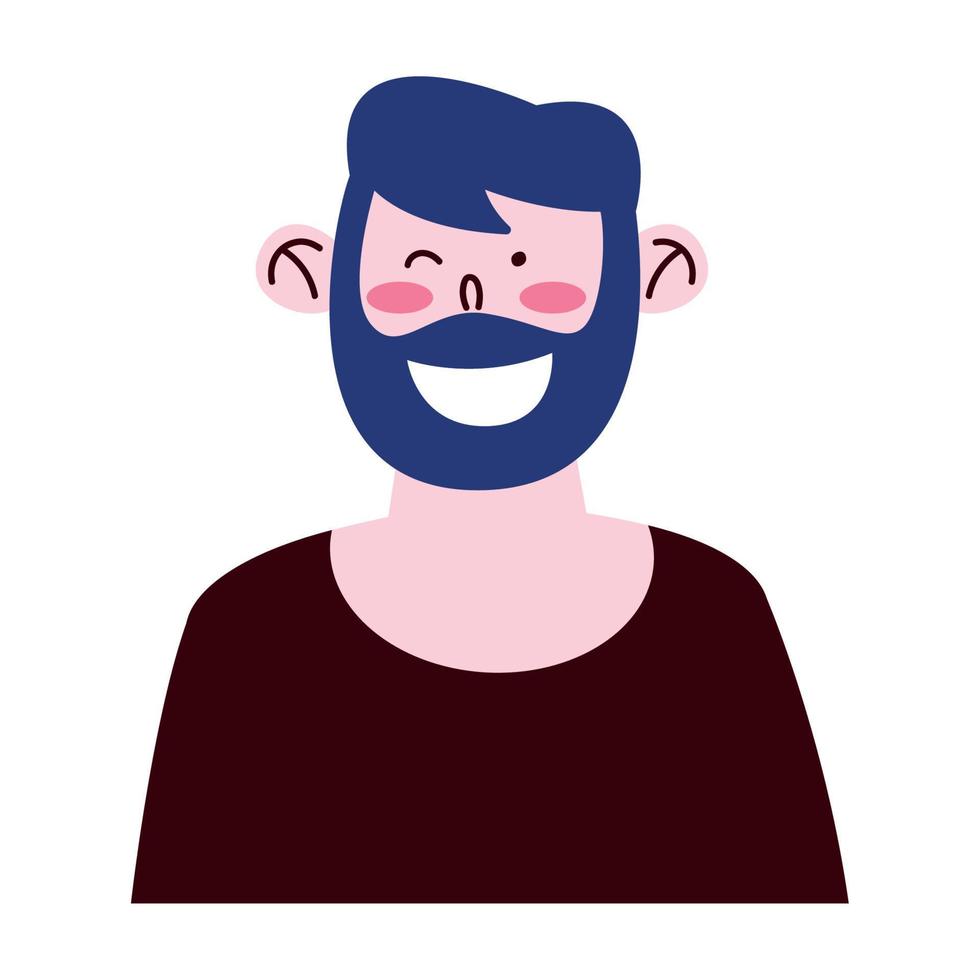 young bearded man vector