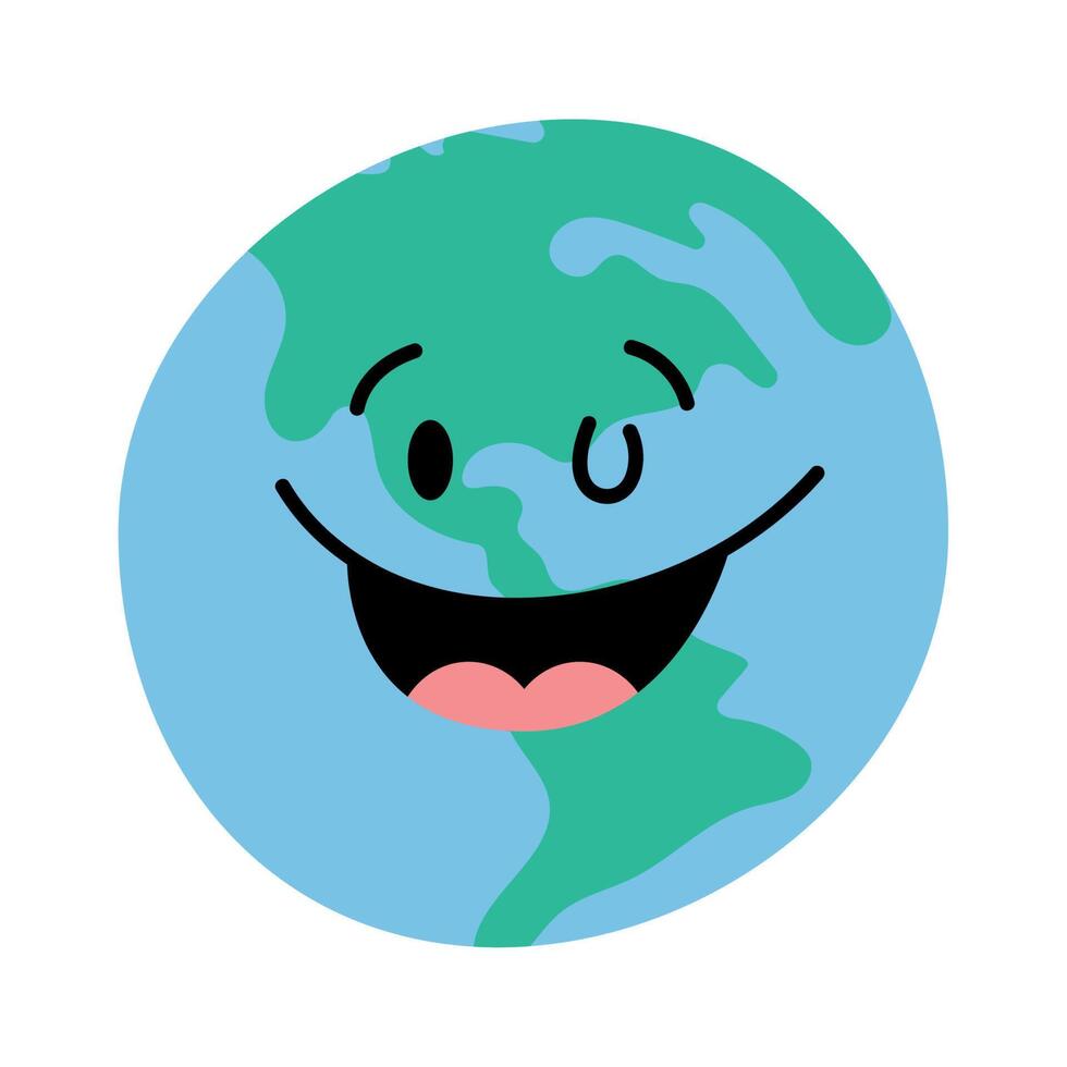 world planet earth character vector