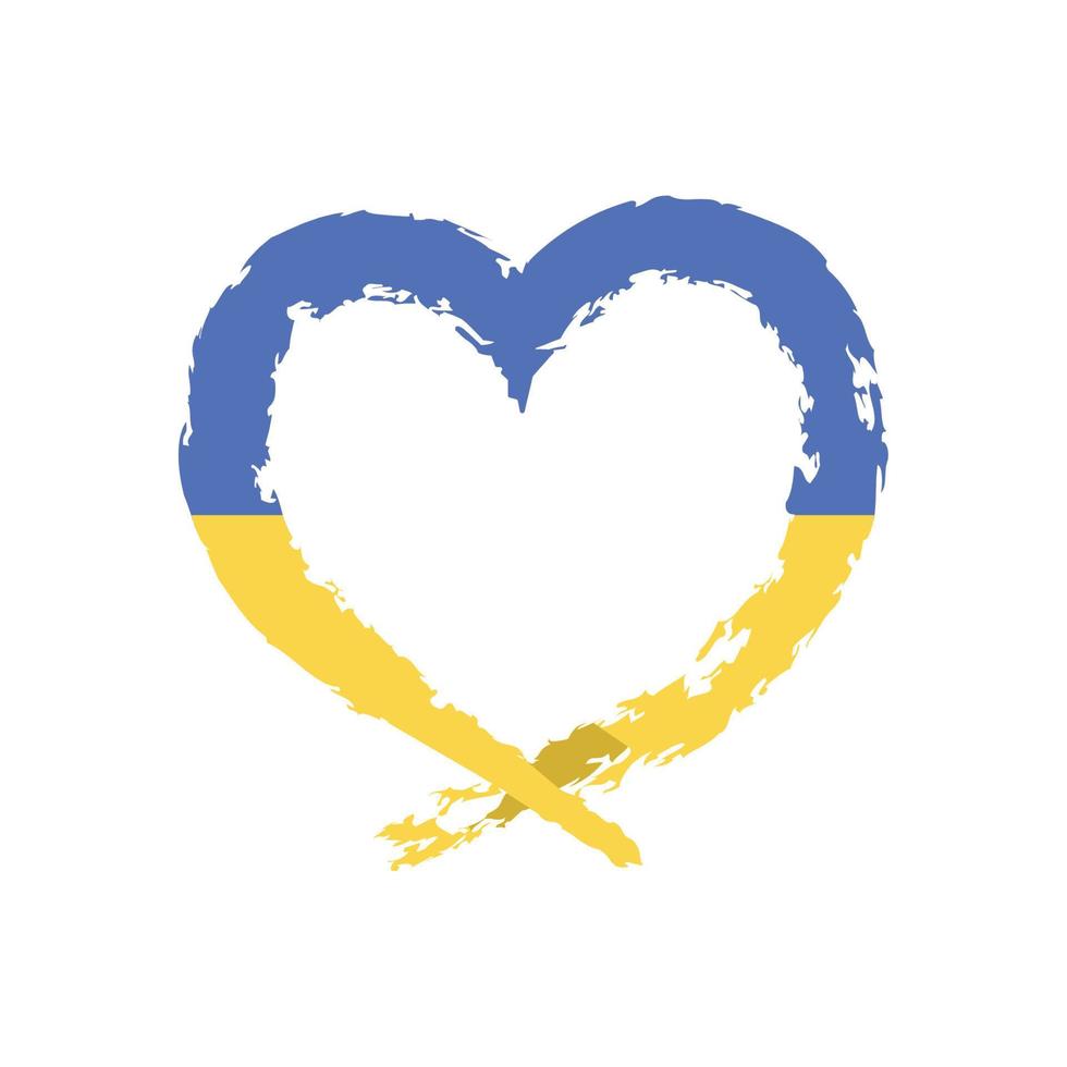 ukraine flag heart painted vector