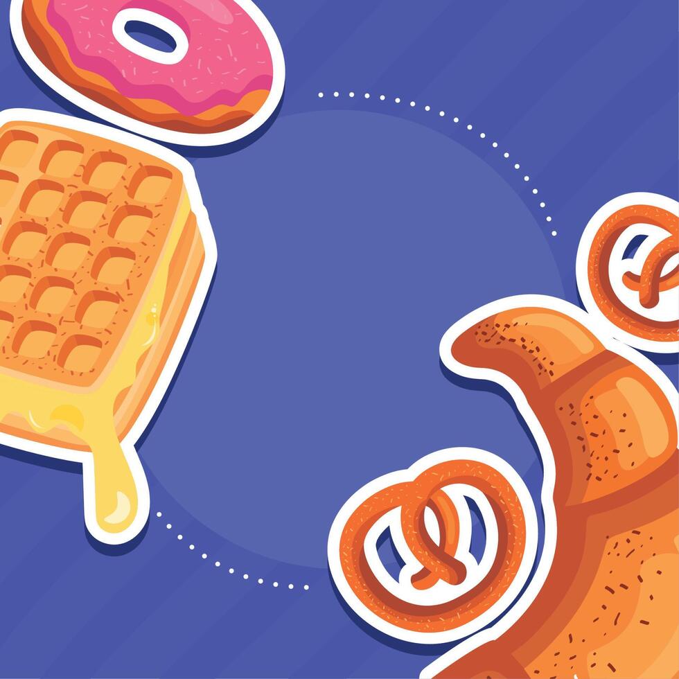 croissant and donut vector