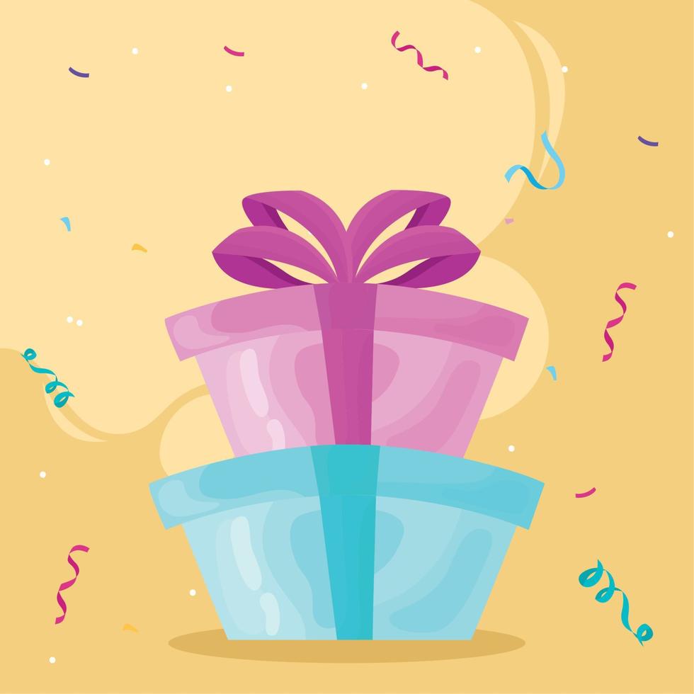 pink and blue gifts vector