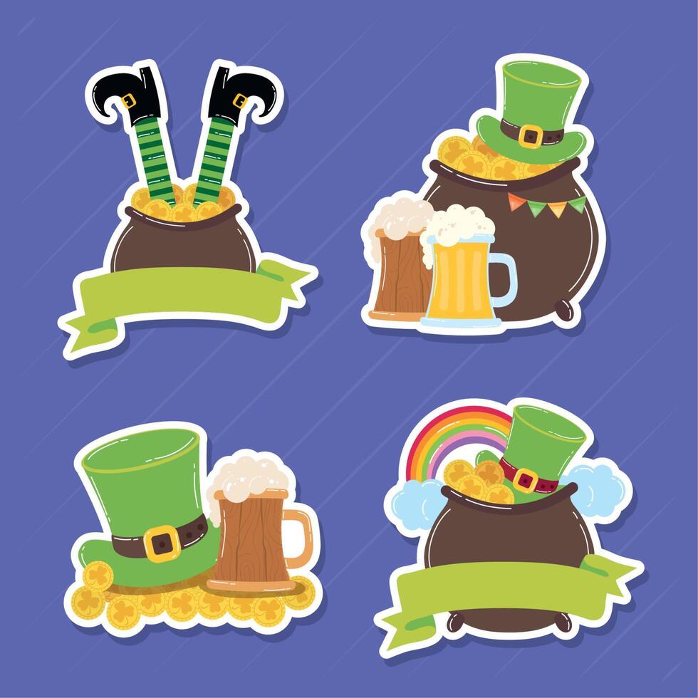 saint patricks day icons vector