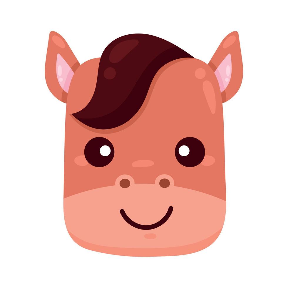 horse farm animal head vector