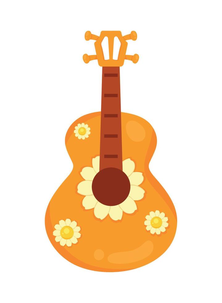 guitarra estilo hippie vector