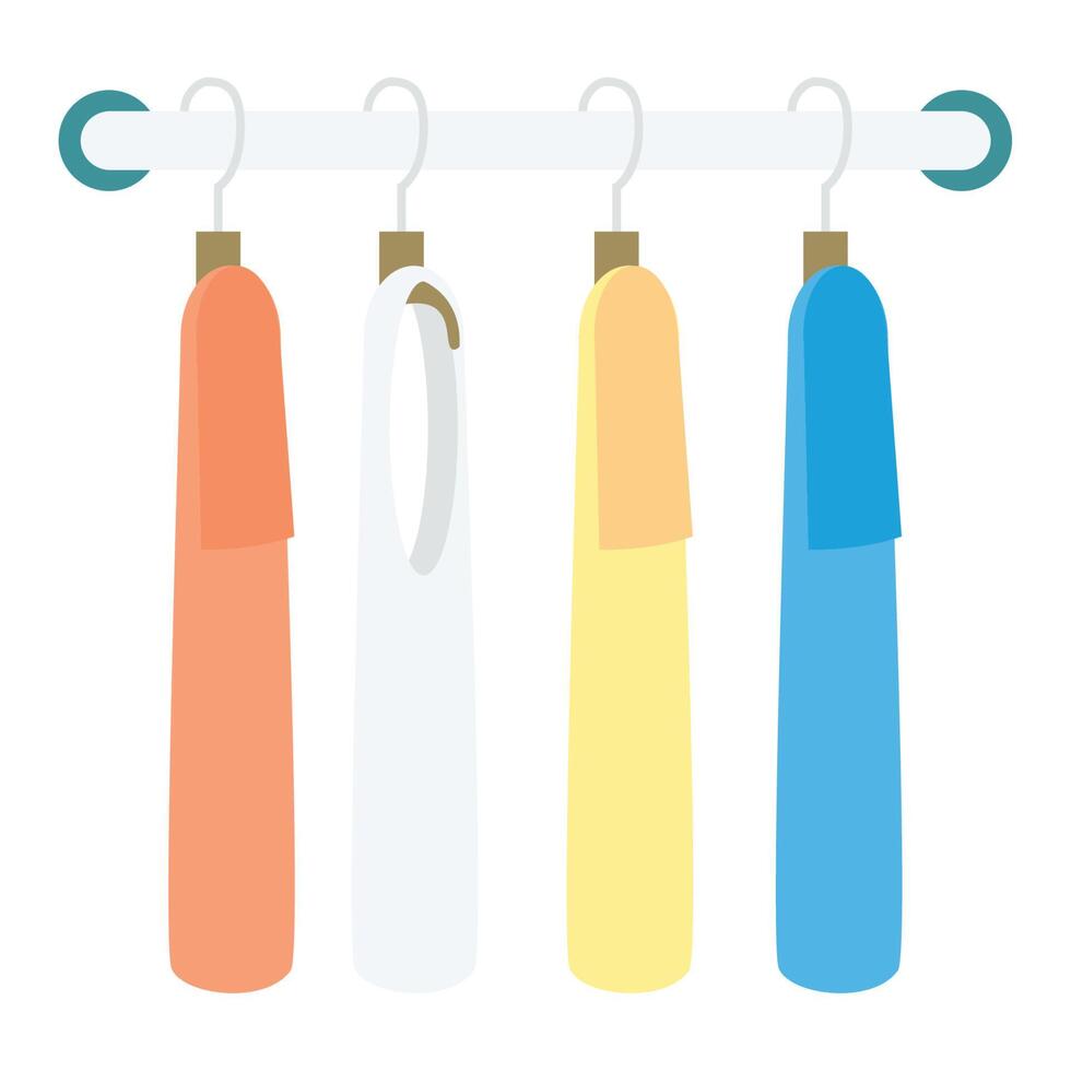 shirts hanging in hooks vector