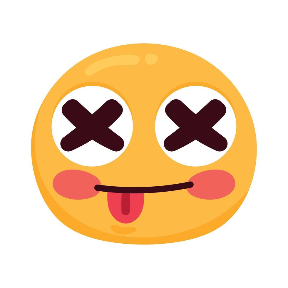 personaje de cara de emoji loco vector