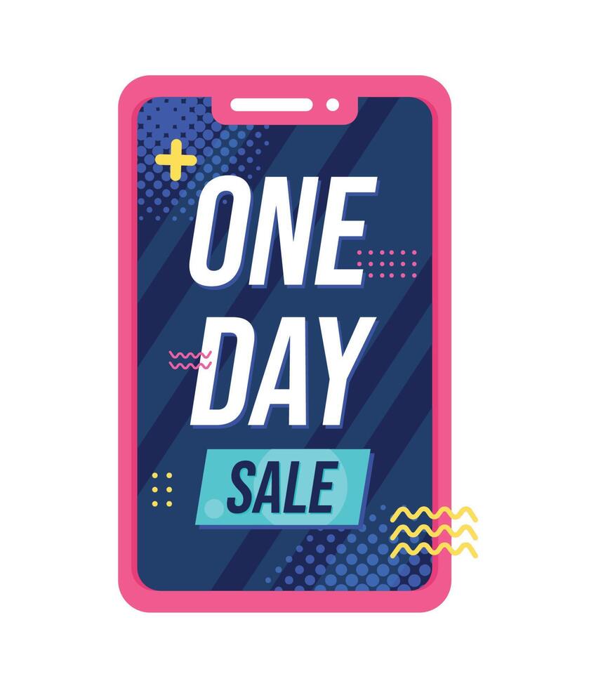 smartphone with sale lettering vector