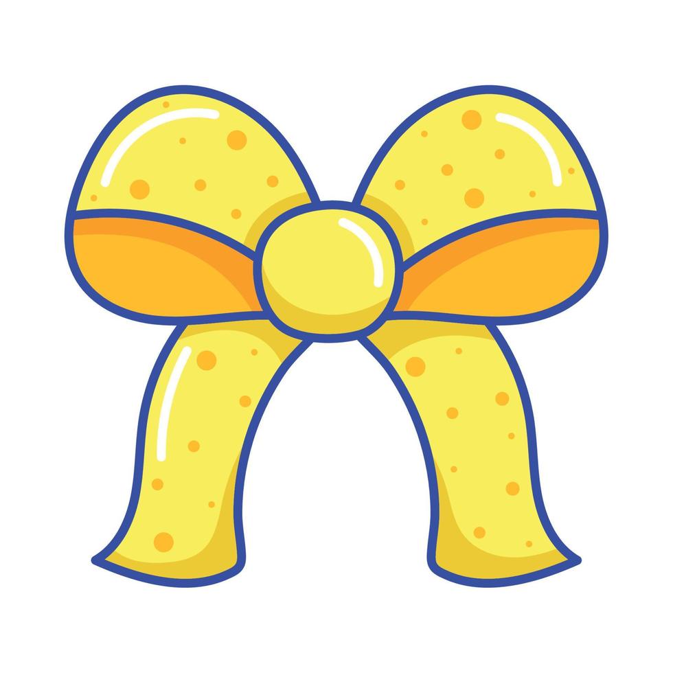 yellow bow ribbon vector