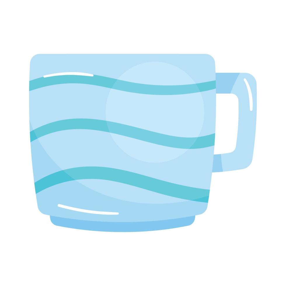 taza de té azul de cerámica vector