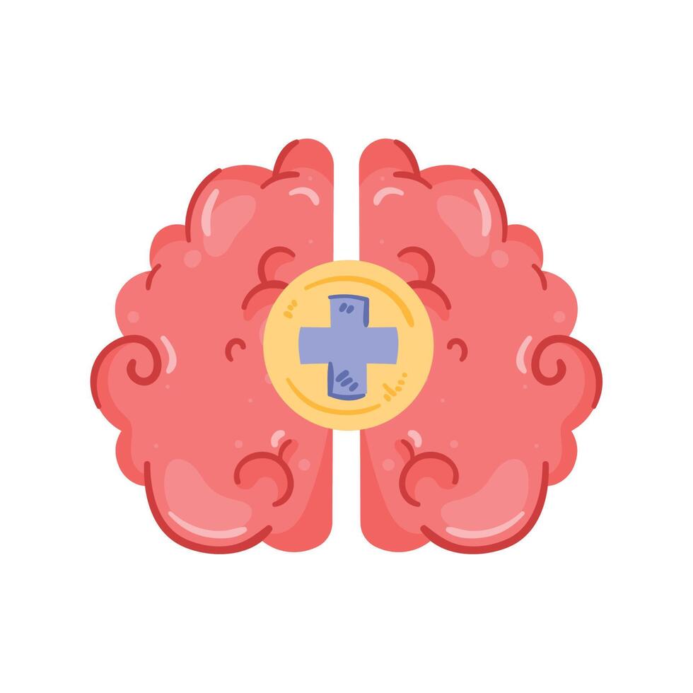 brain organ with cross vector