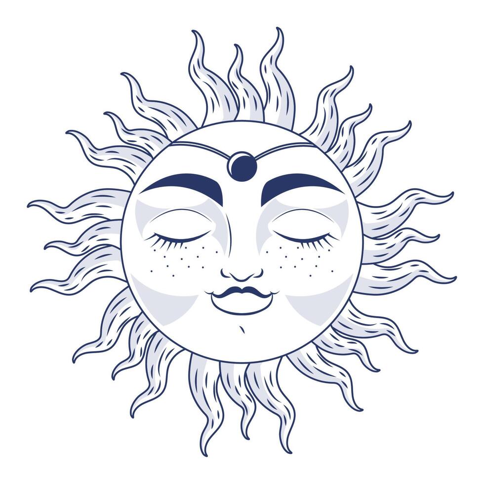 astrology retro sun vector