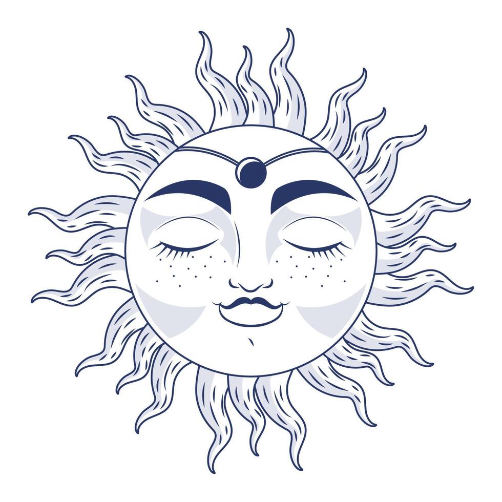 astrology retro sun vector