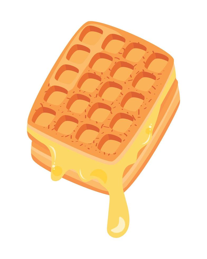 waffle with butter vector