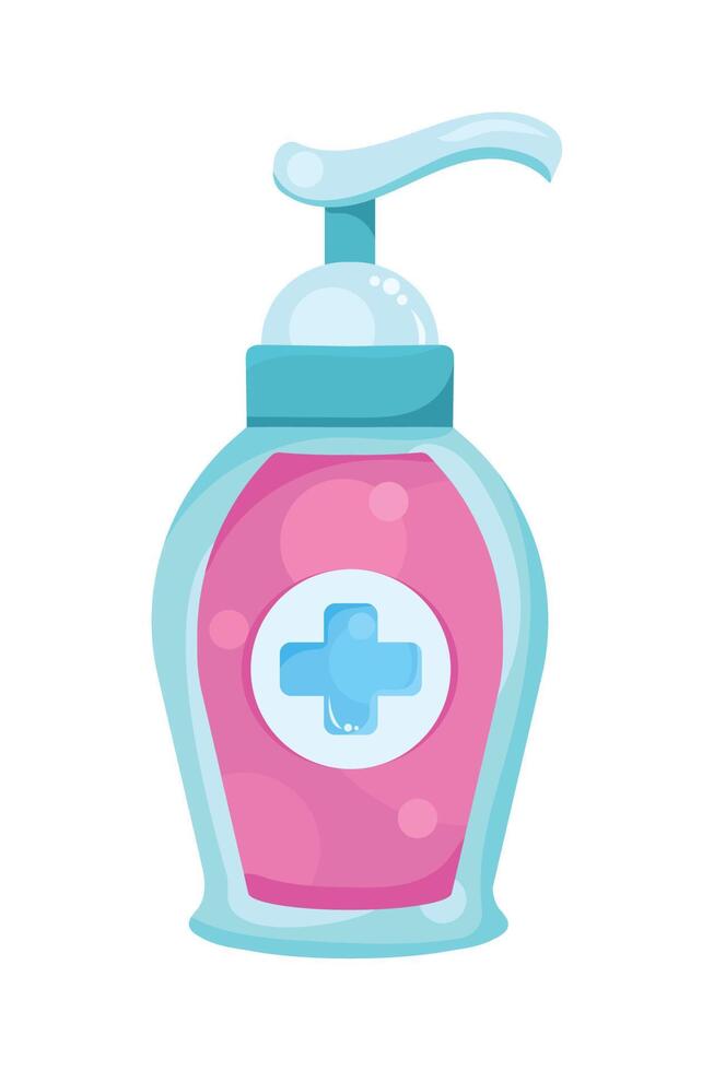 antibacterial soap bottle vector