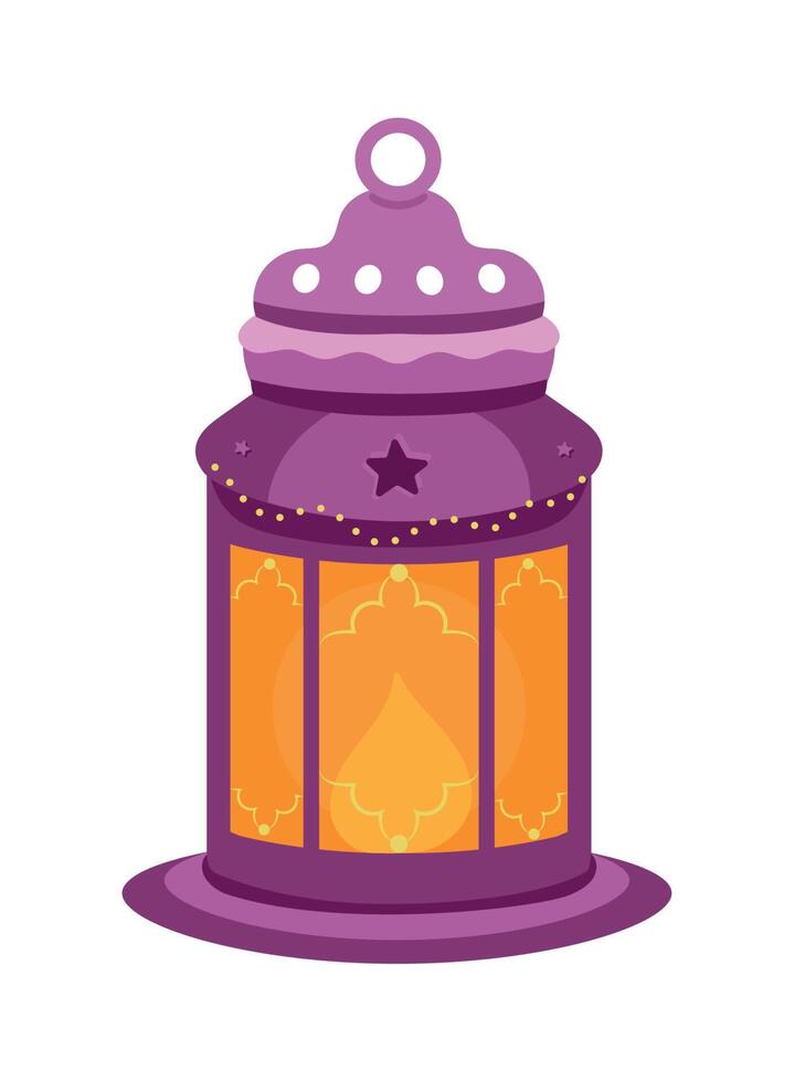 arab purple lamp vector