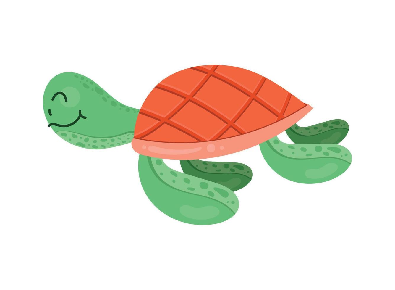 cute turtle swiming vector