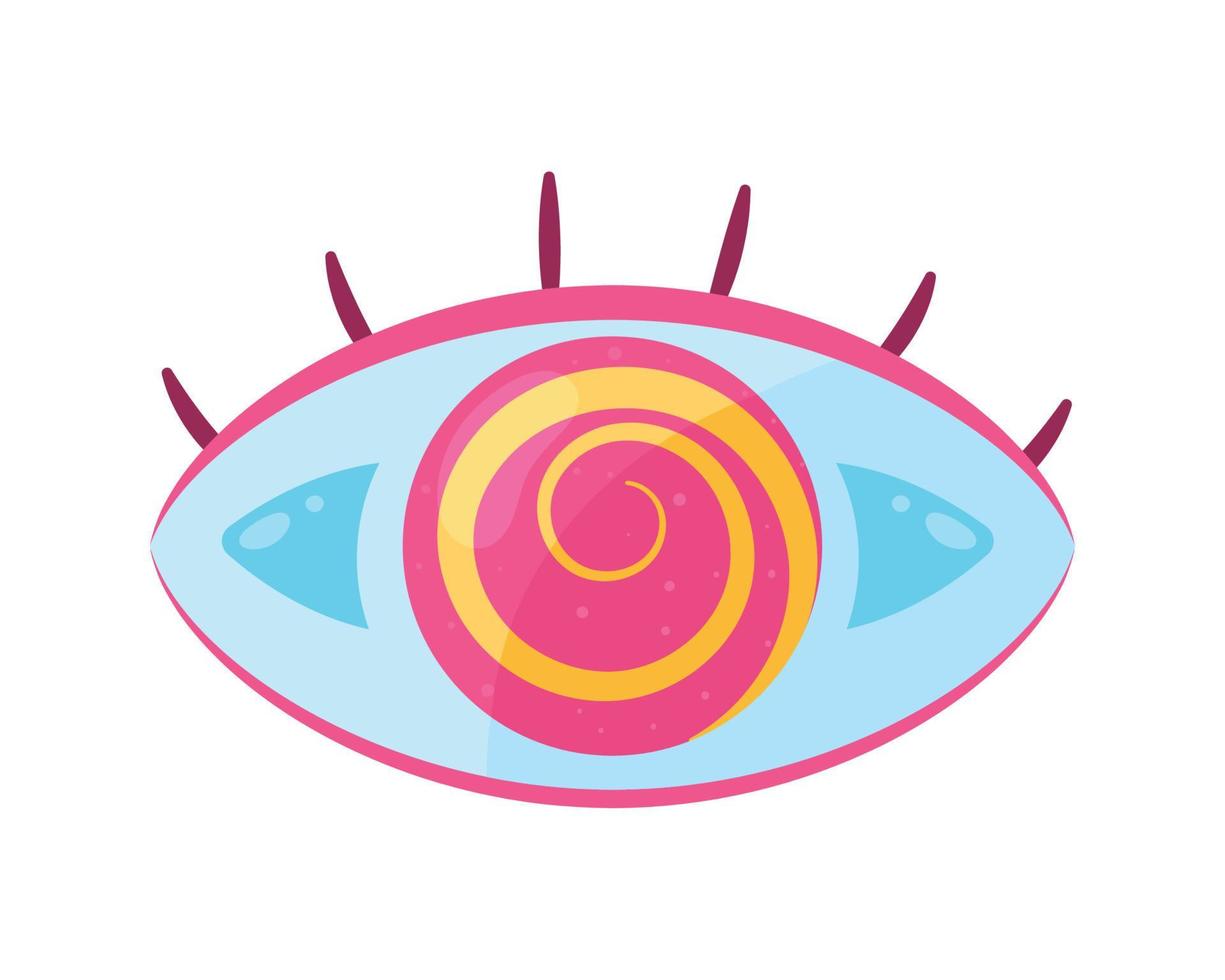 ojo humano con espiral vector