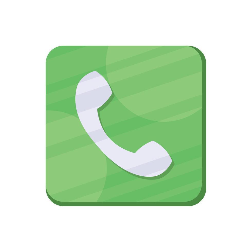 telephone green app button vector