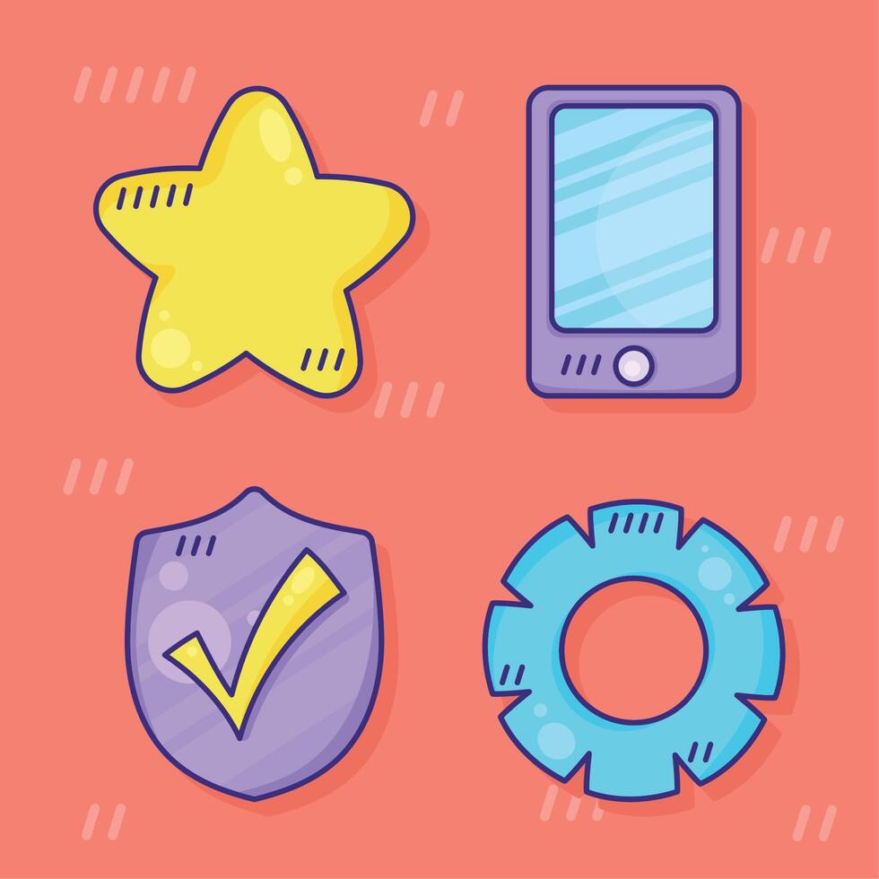 four social media items vector