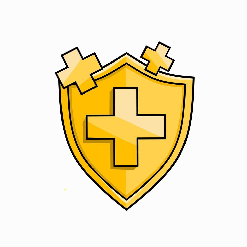 illustration vector of golden shield,healthy,safety,perfect for print,etc