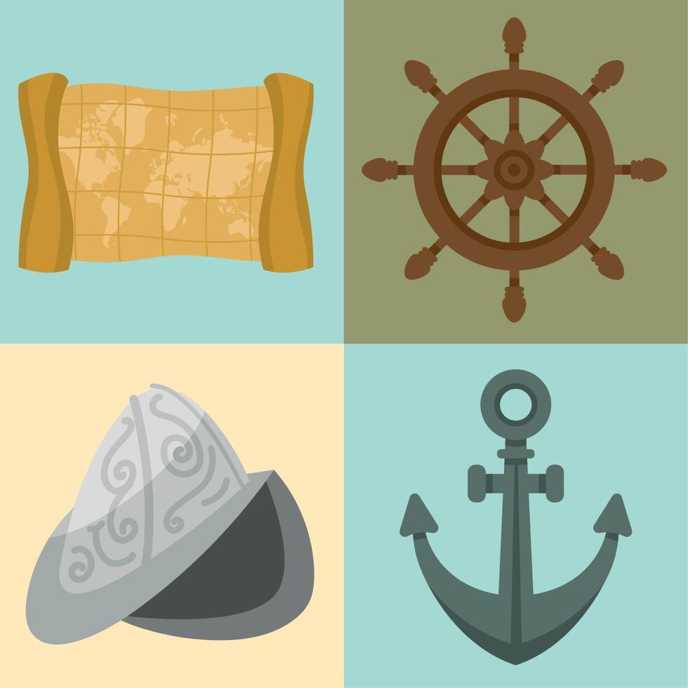 columbus day four icons vector