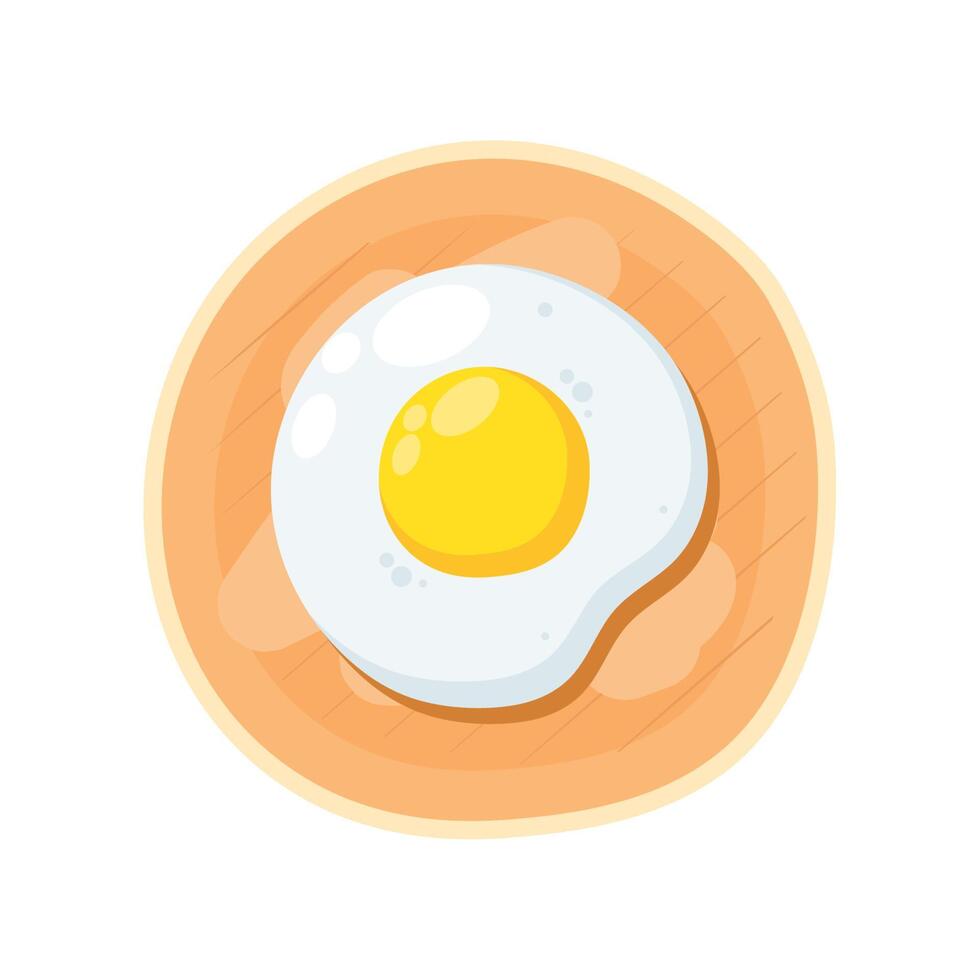 egg fried in dish vector