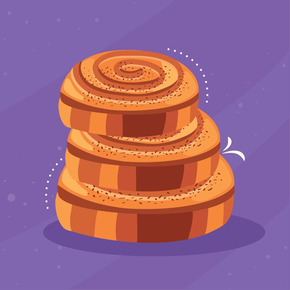 bread rolls pastry product vector