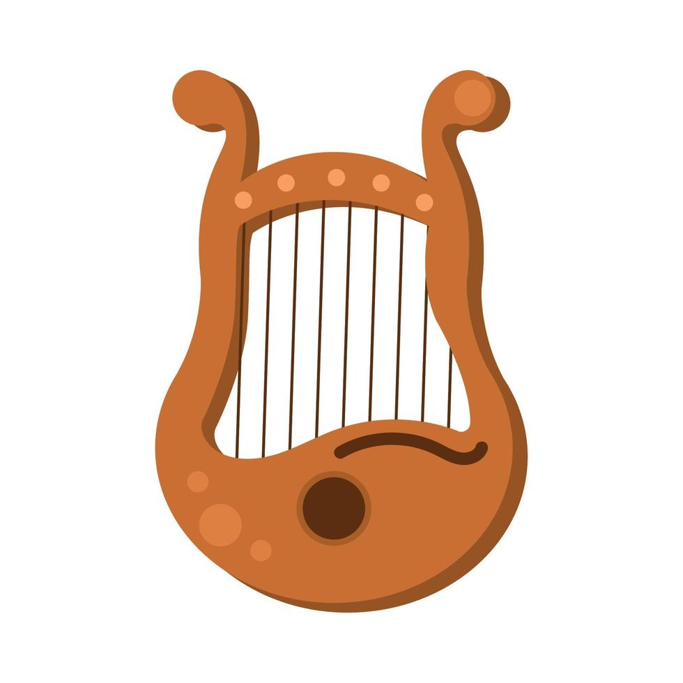 wooden harp musical instrument vector