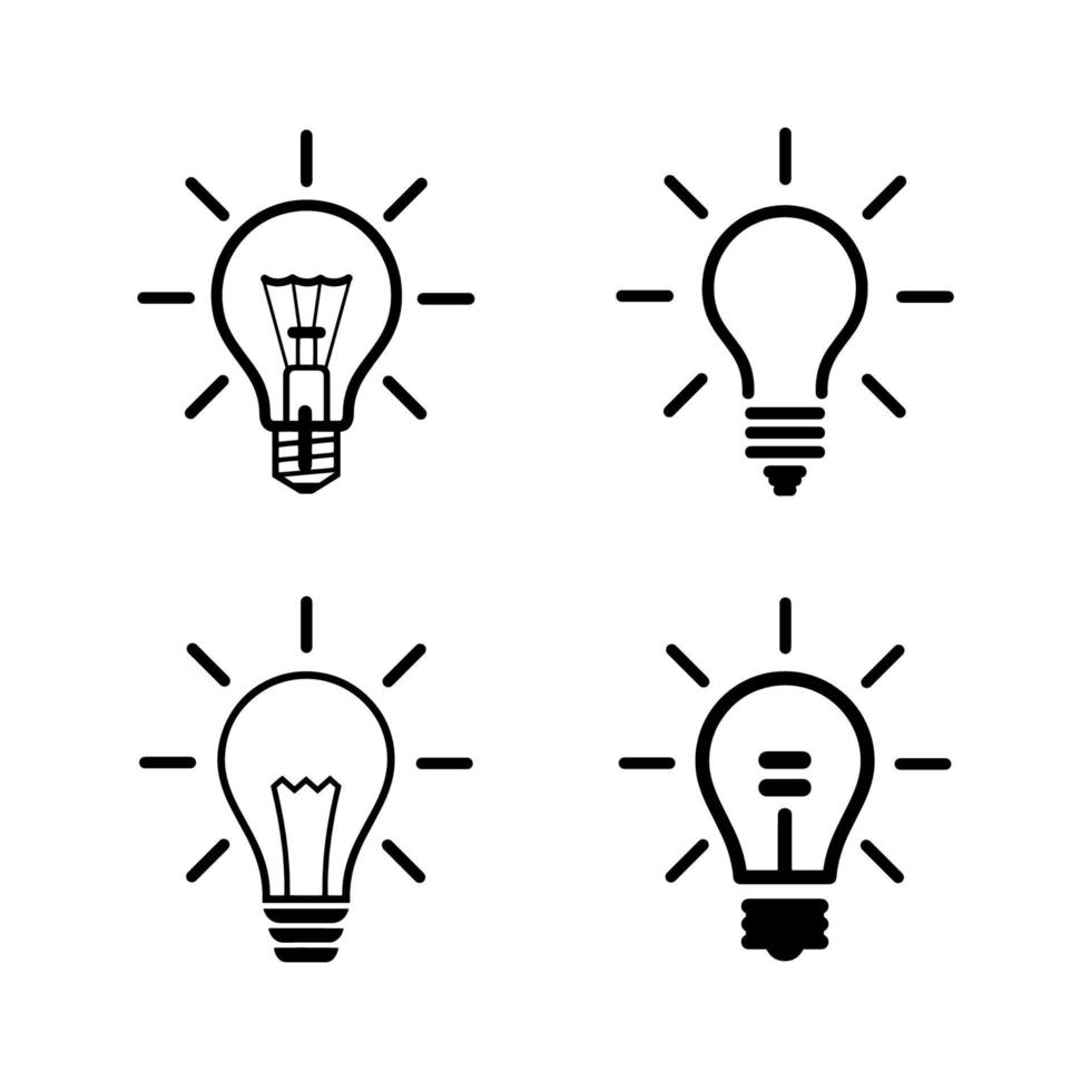 Light Bulb line icon vector, isolated on white background. Idea sign, solution, thinking concept vector