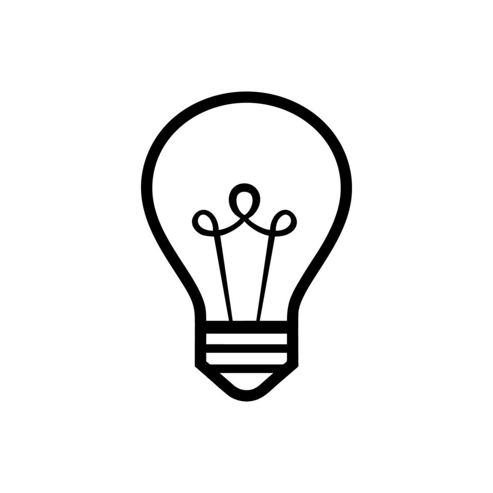 Light Bulb line icon vector, isolated on white background. Idea sign, solution, thinking concept vector