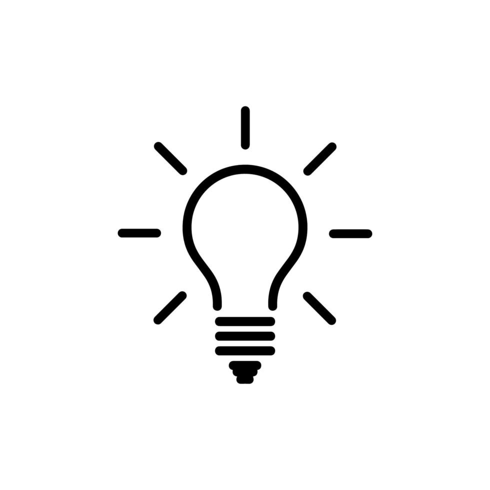 Light Bulb line icon vector, isolated on white background. Idea sign, solution, thinking concept vector