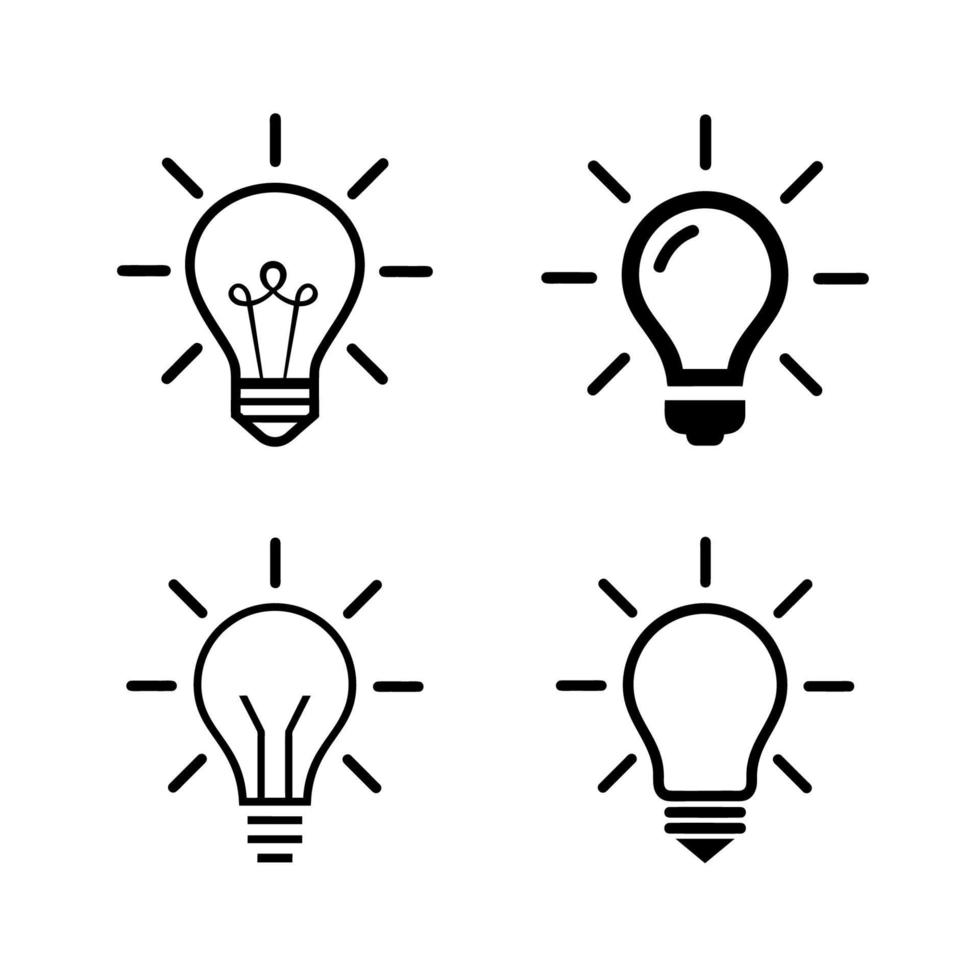 Light Bulb line icon vector, isolated on white background. Idea sign, solution, thinking concept vector