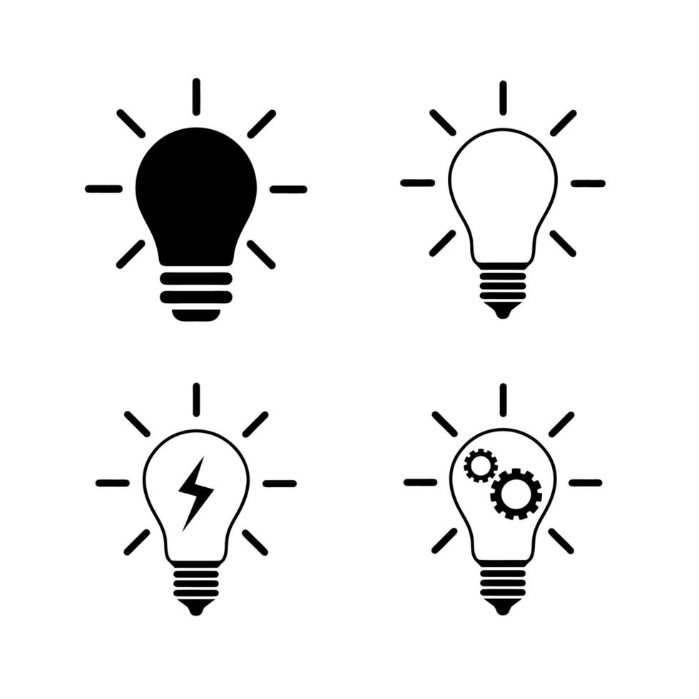 Light Bulb line icon vector, isolated on white background. Idea sign, solution, thinking concept vector