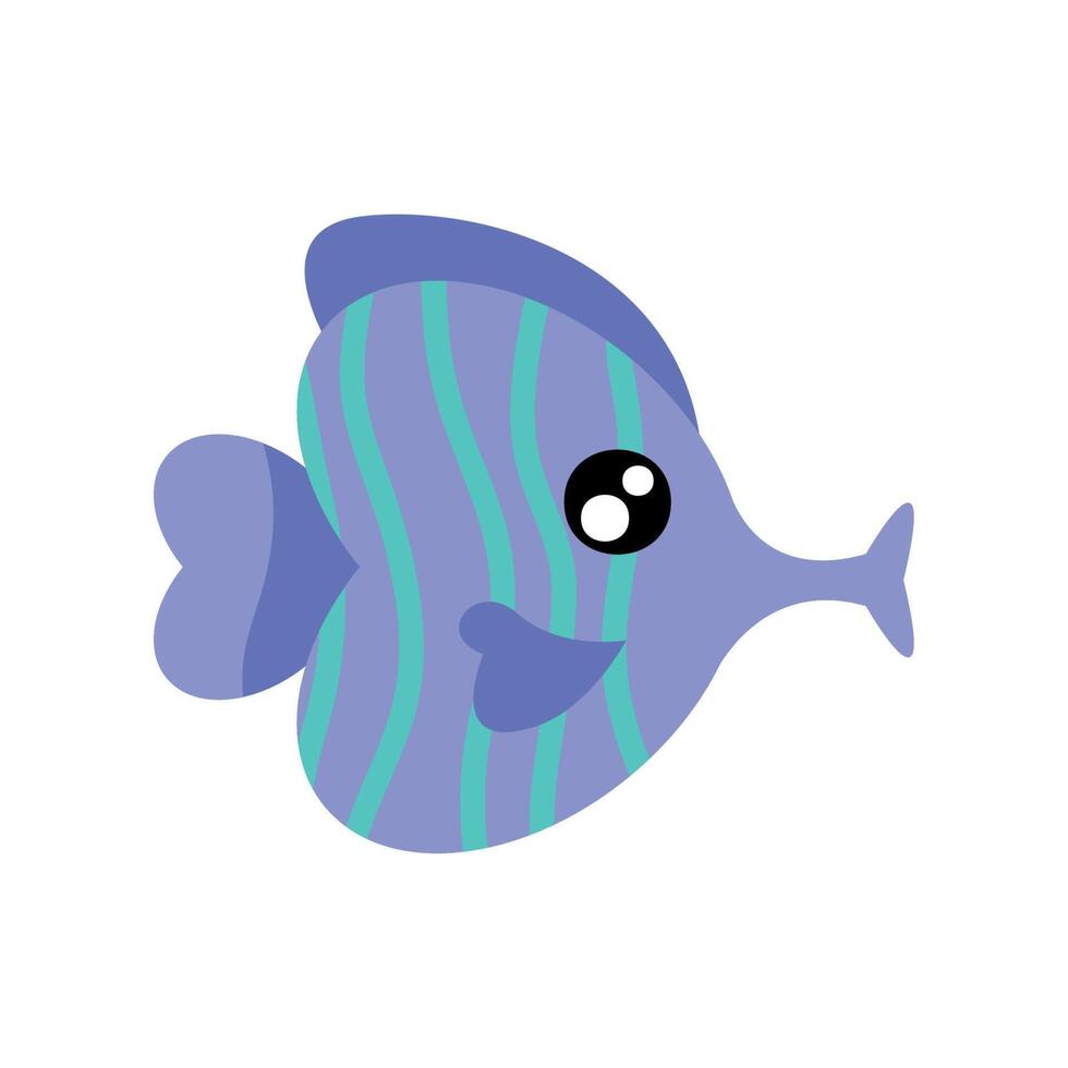 lilac fish sealife animal vector