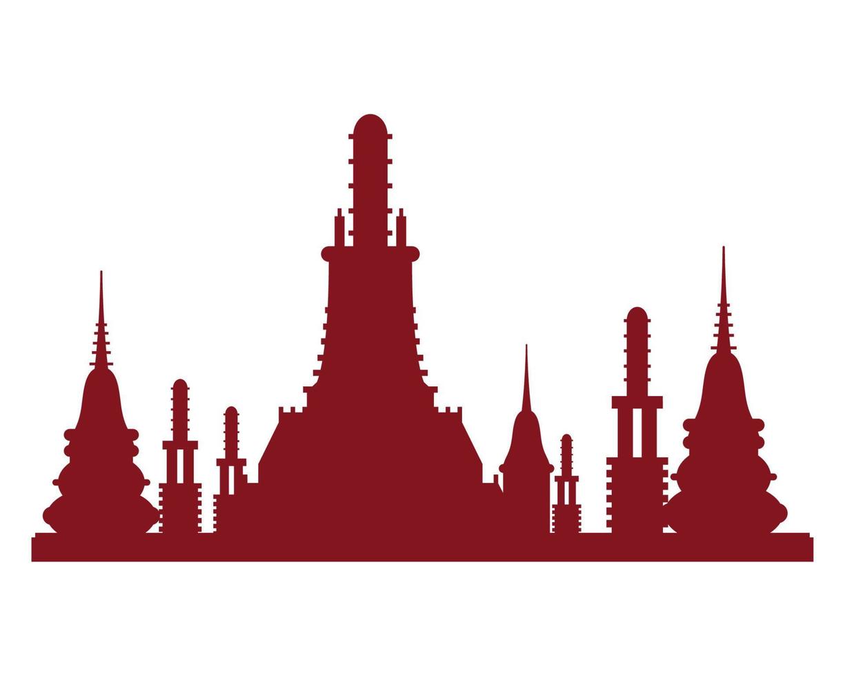 templo rojo de loy krathong vector