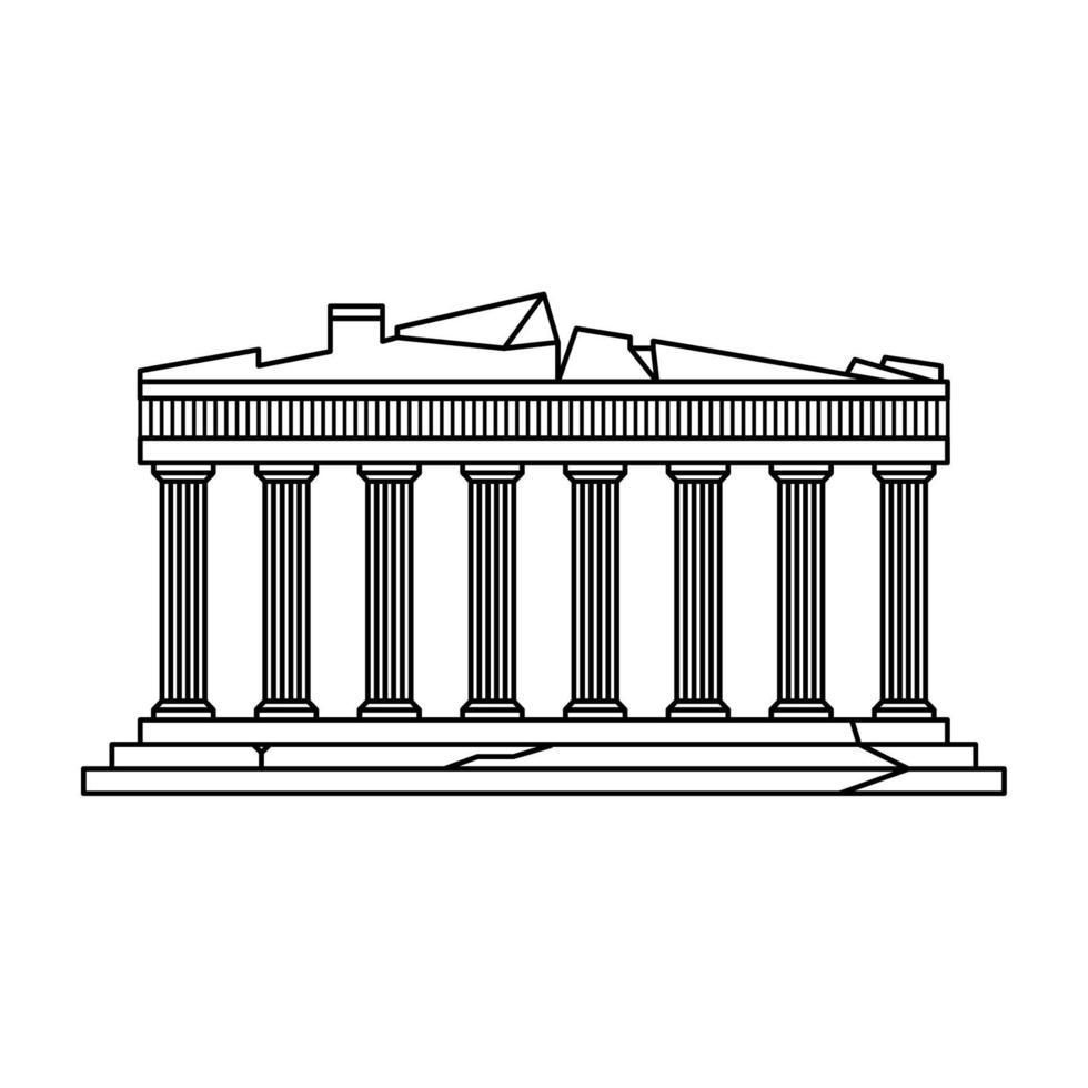 greek acropolis famous landmark vector