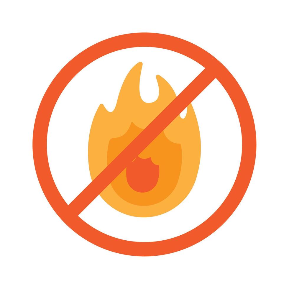 fire flame stop signal vector