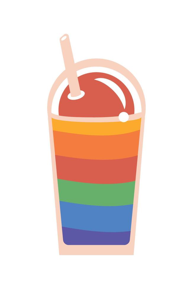 milkshake with lgtbi flag vector
